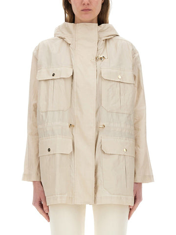 LINEN AND COTTON CANVAS PARKA
