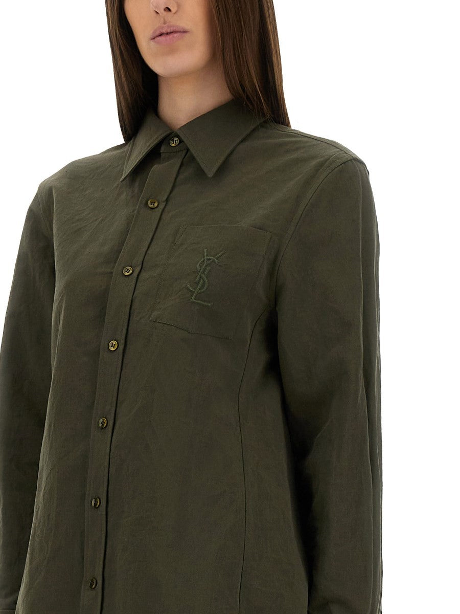Saint Laurent Saint Laurent - LINEN AND COTTON "CASSANDRE" SHIRT