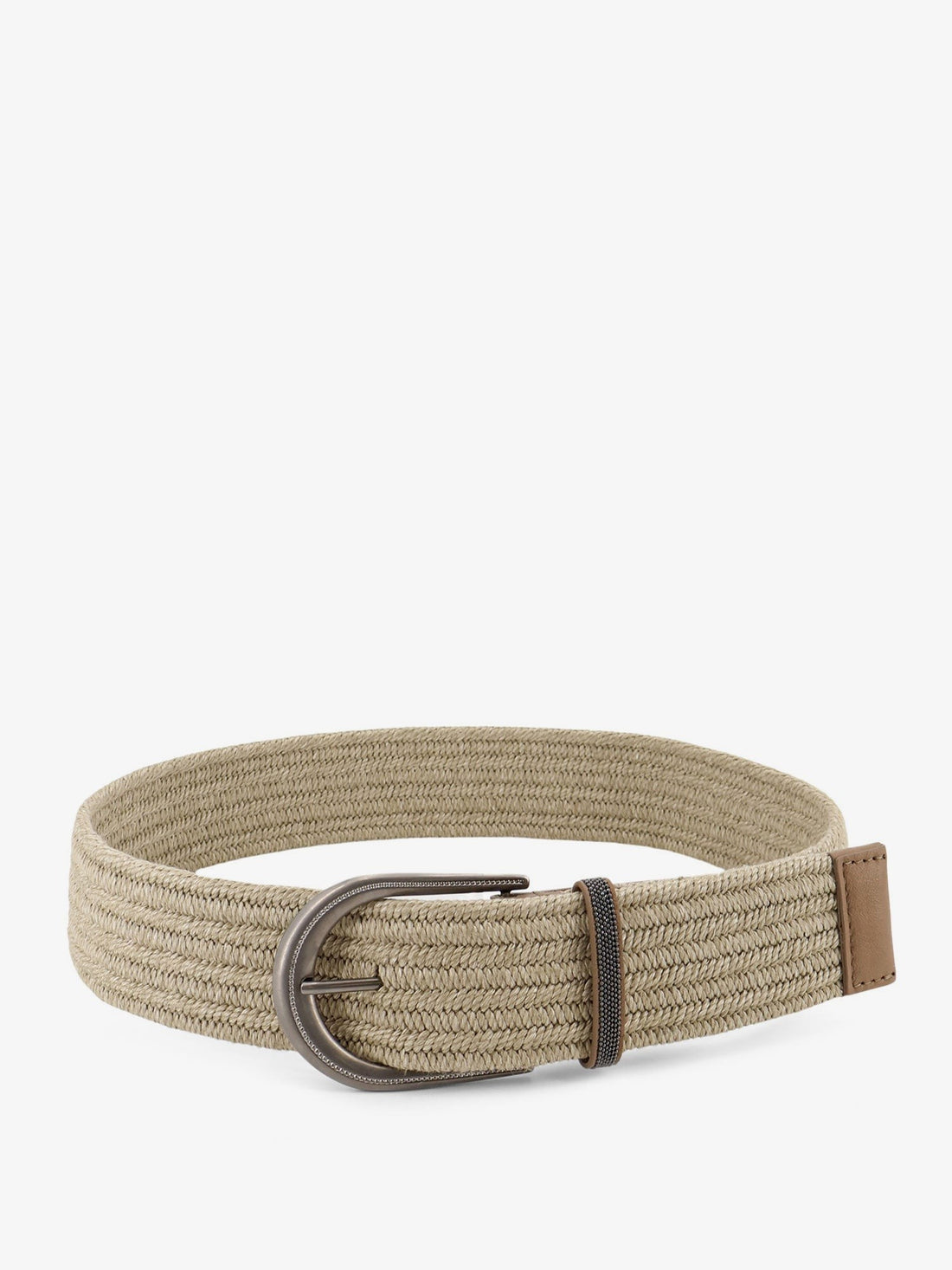 Brunello Cucinelli Linen belt with Shiny Loop detail