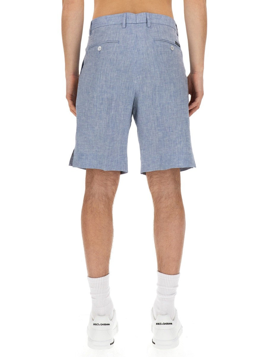 LINEN BERMUDA SHORTS