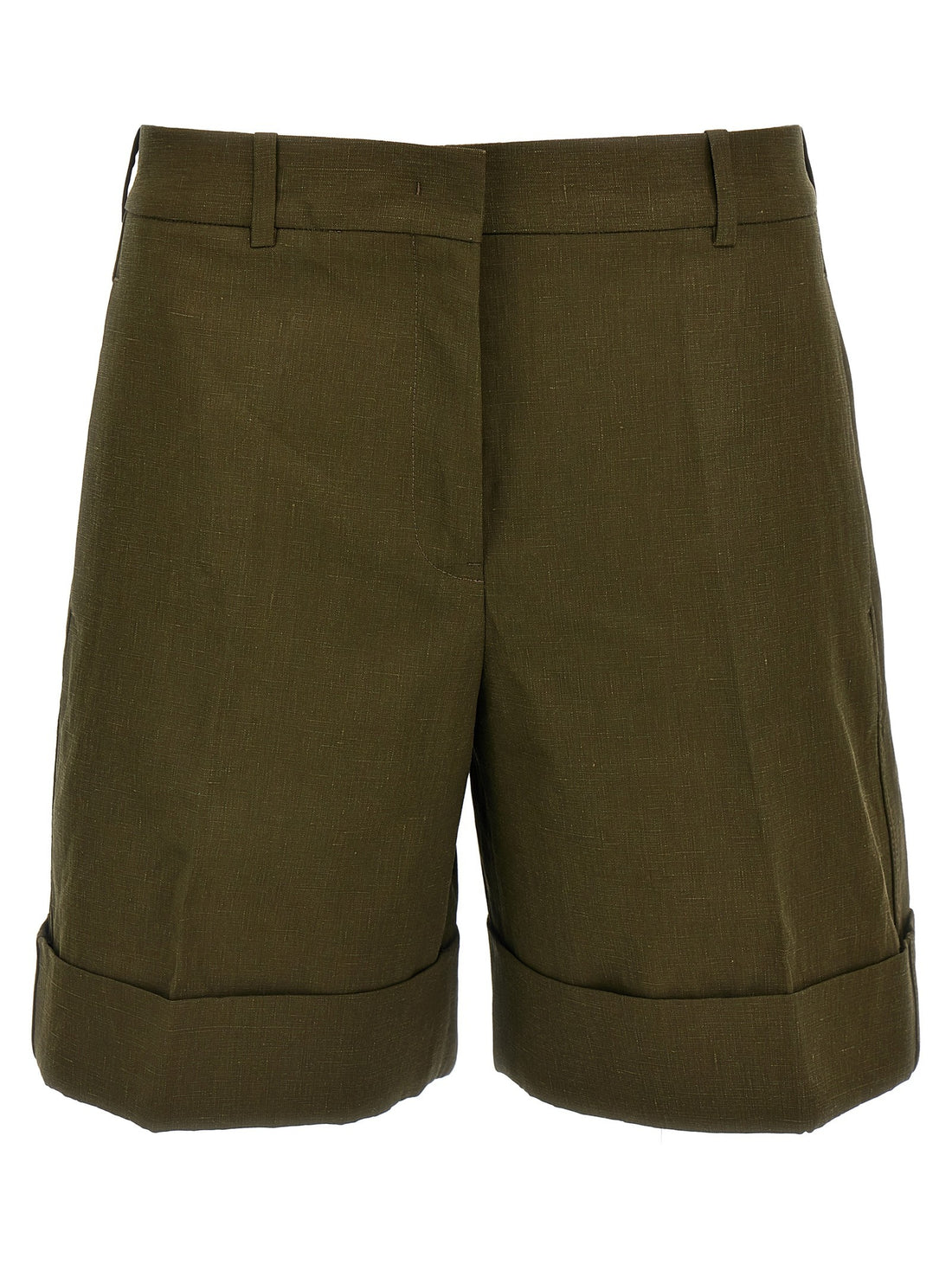 JIL SANDER - Linen bermuda shorts GREEN 32 DE