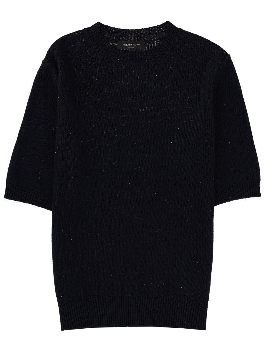 Fabiana Filippi - LINEN BLEND T-SHIRT linen-blend-t-shirt_c35b9e17-e14d-4ce5-90d5-d6bcba32b4e4