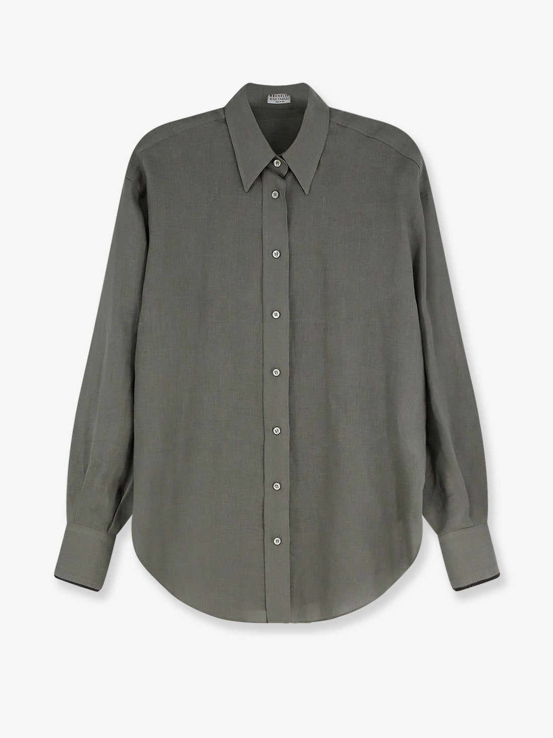 Brunello Cucinelli - Linen shirt with Monili detail linen-shirt-with-monili-detail