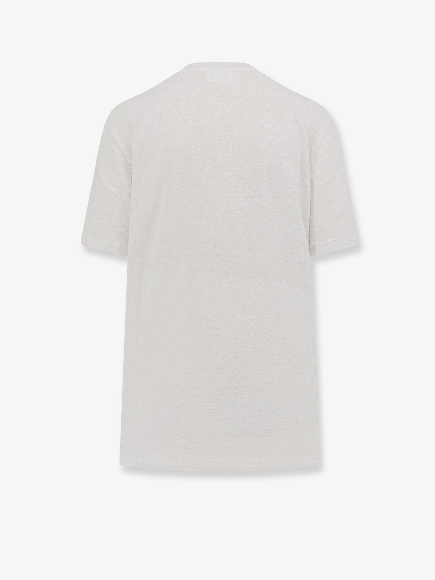MARANT ETOILE - Linen t-shirt with laminated logo on the front