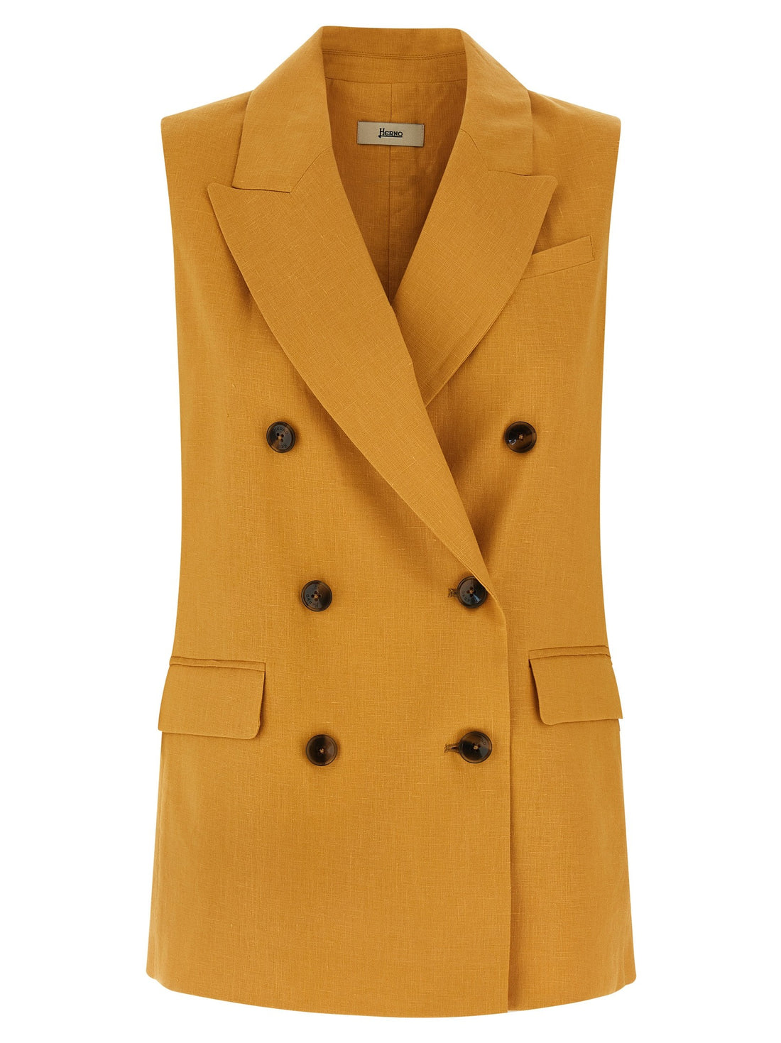 Herno - Linen vest Yellow