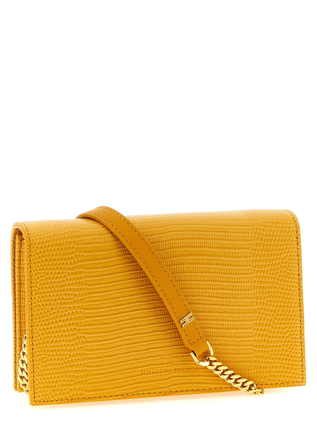Elisabetta Franchi - Lizard print crossbody bag beige U