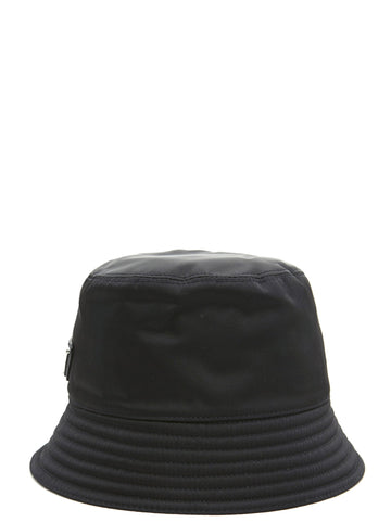 PRADA - Logo bucket hat Black S