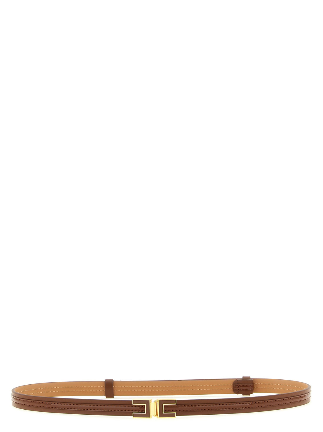 Elisabetta Franchi - Logo buckle belt Brown