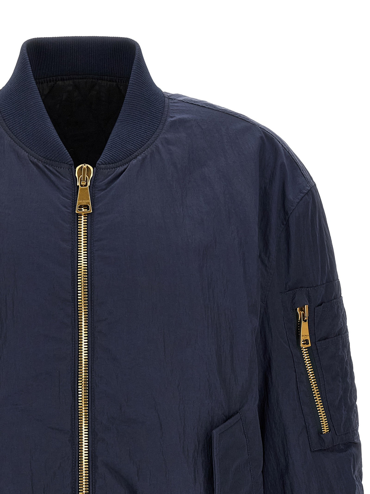 Balmain - Logo embroidery bomber jacket