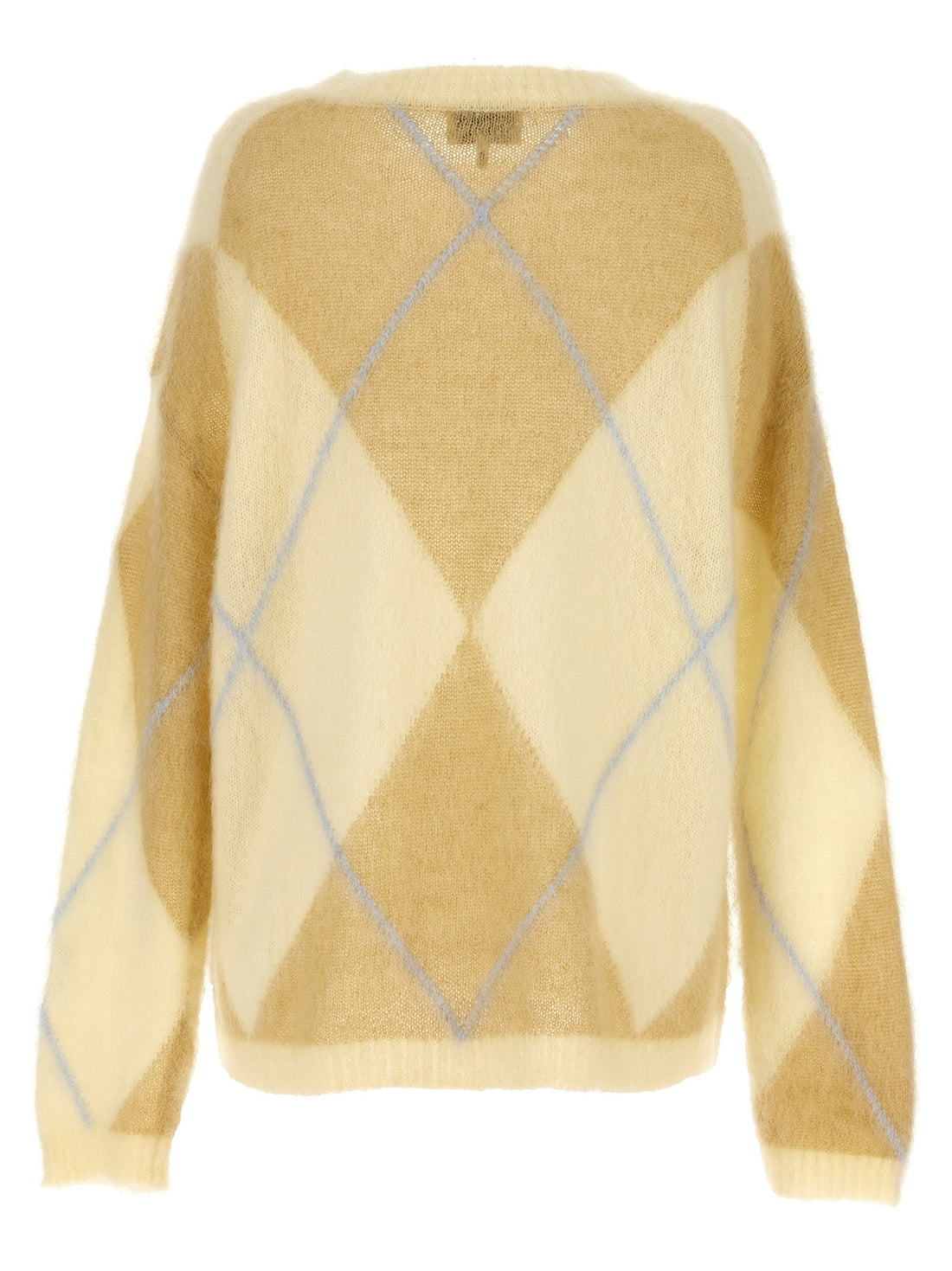 GANNI - Logo embroidery diamond sweater Yellow XXS-XS
