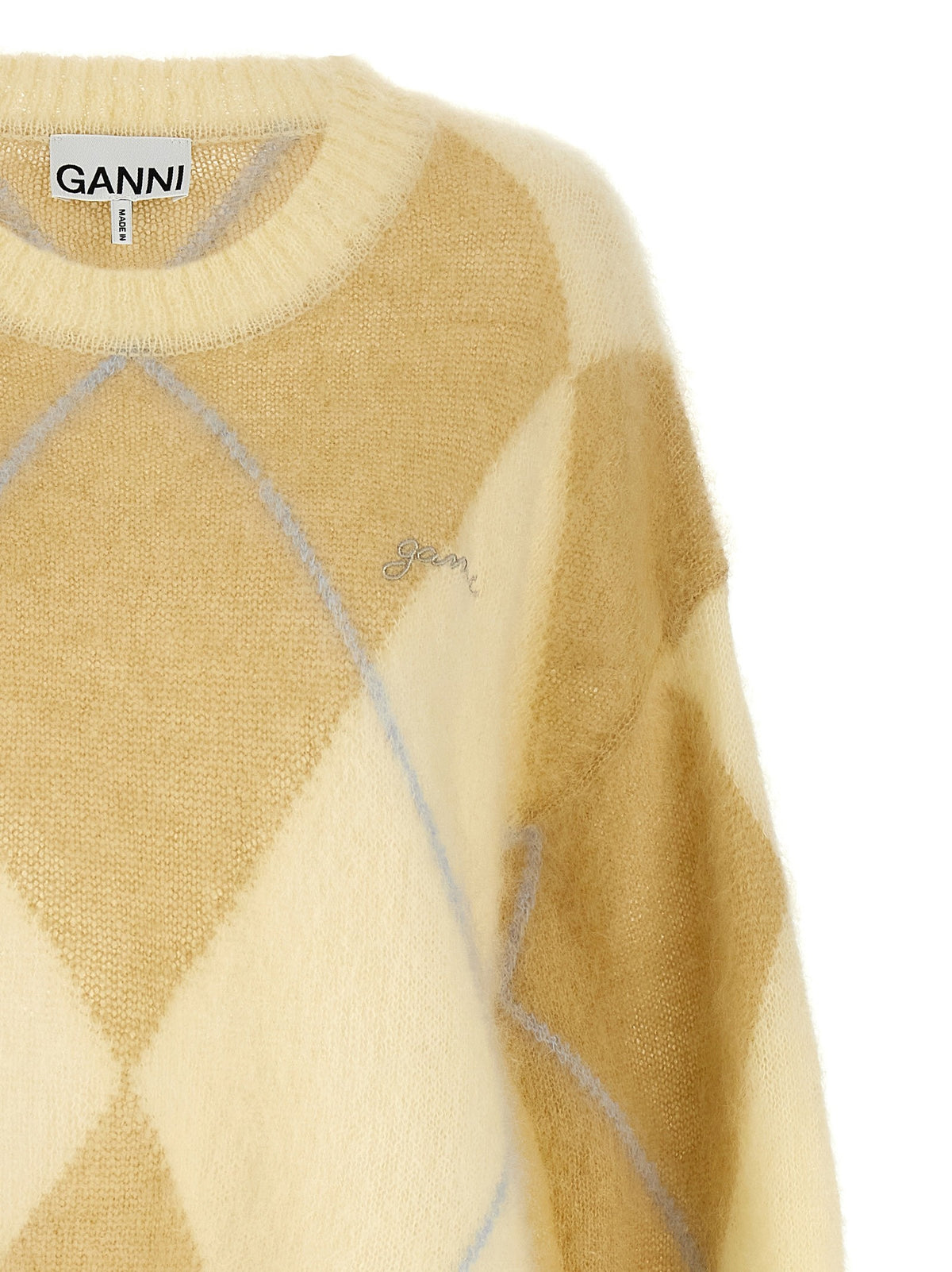 GANNI - Logo embroidery diamond sweater logo-embroidery-diamond-sweater_e982071c-425b-4642-9ee0-078fd8dd8813