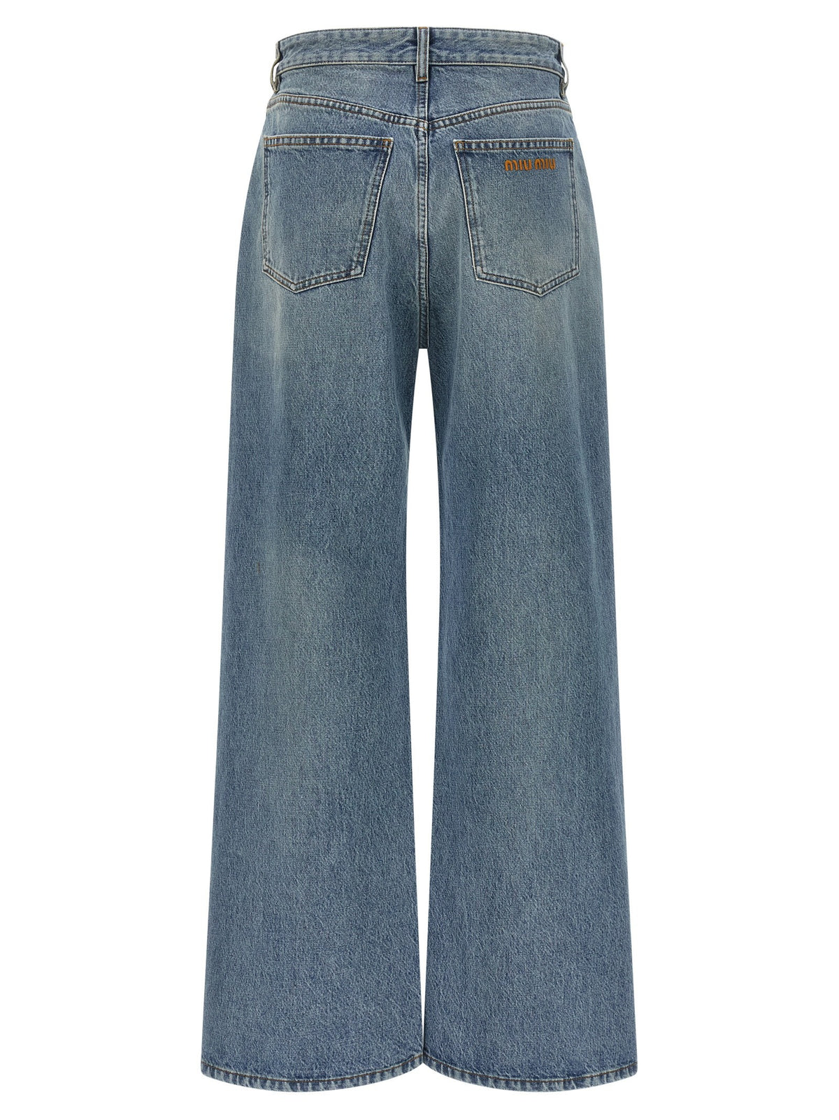 Miu Miu - Logo embroidery jeans
