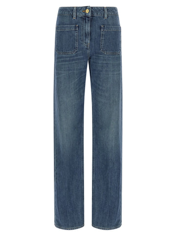 Elisabetta Franchi - Logo embroidery jeans Blue