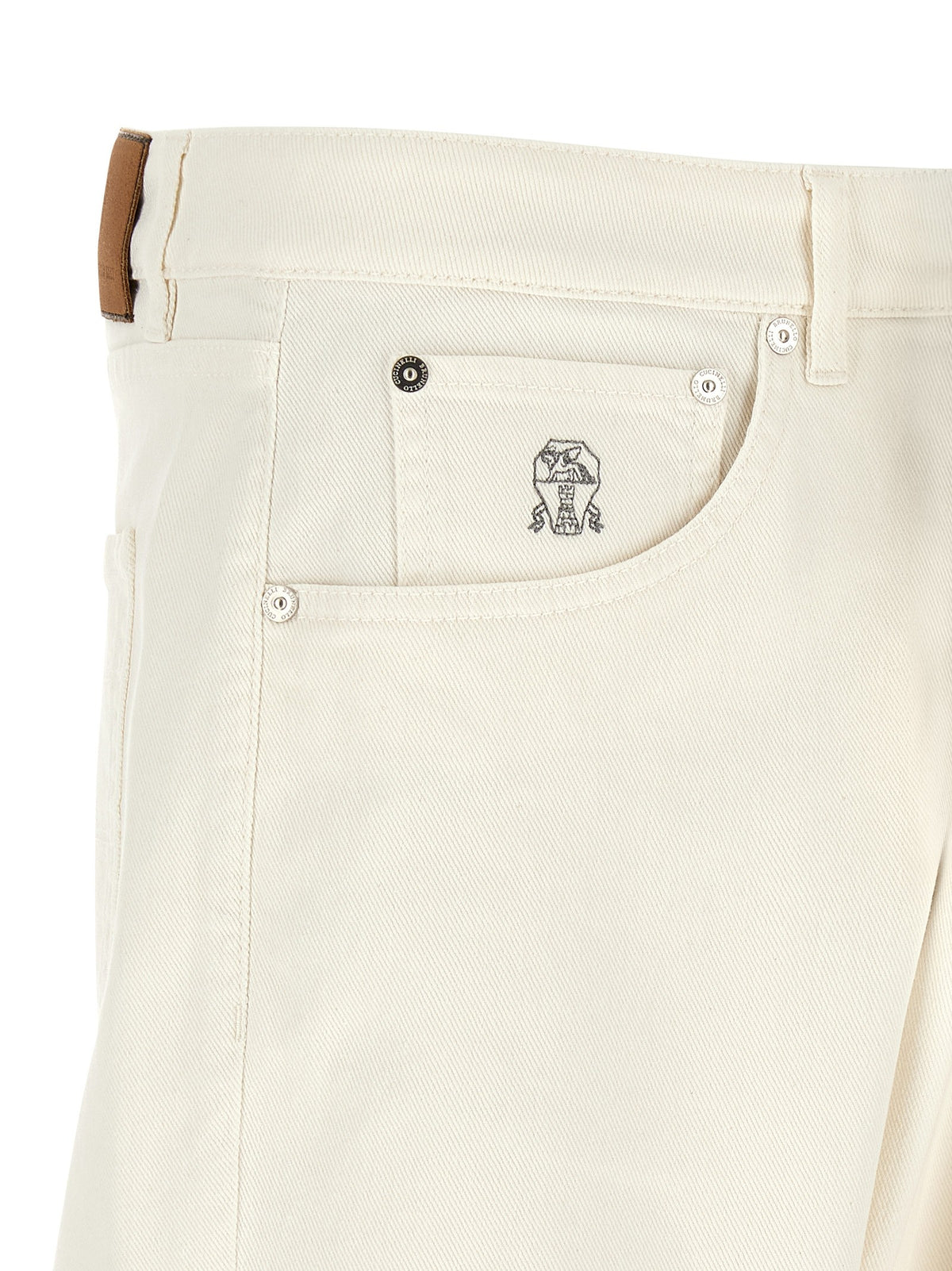 Brunello Cucinelli - Logo embroidery jeans