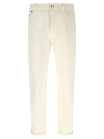 Brunello Cucinelli - Logo embroidery jeans