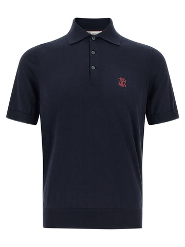 Brunello Cucinelli - Logo embroidery polo shirt