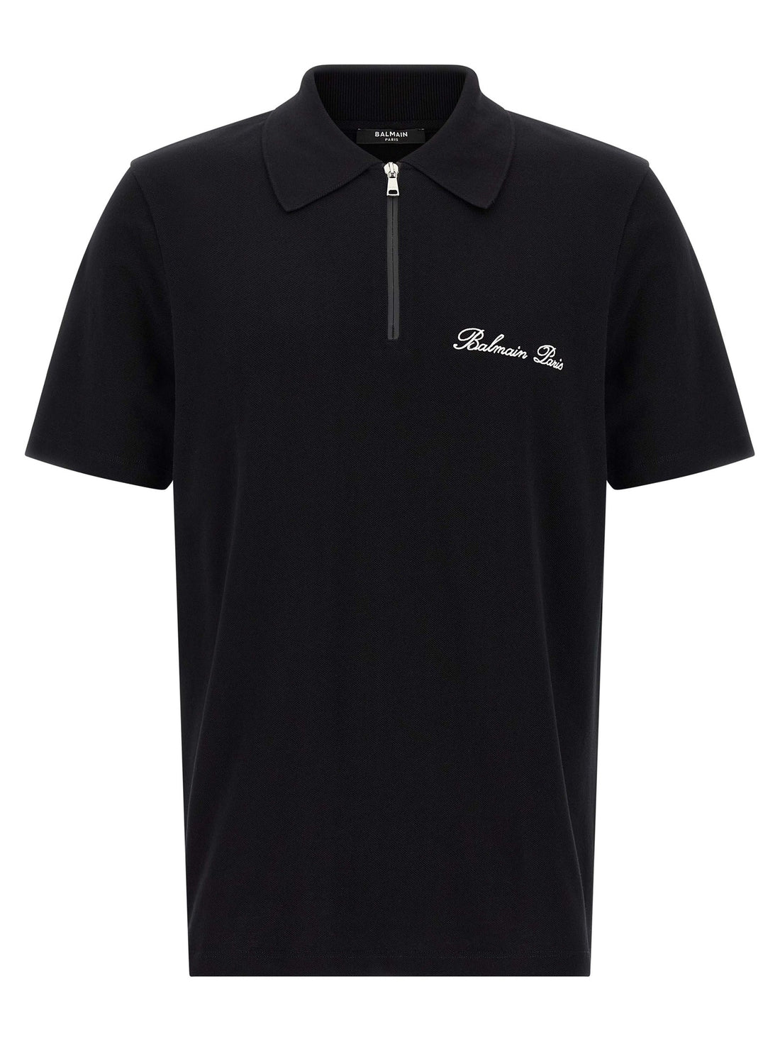 Balmain - Logo embroidery polo shirt White Black S
