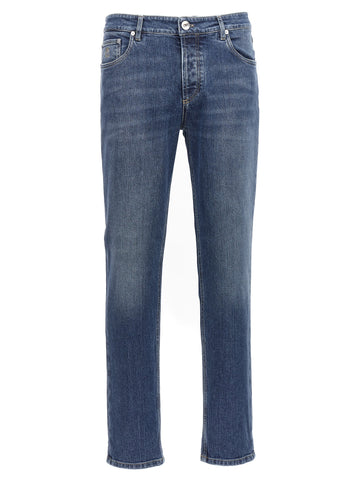 Brunello Cucinelli - Logo embroidery stretch jeans