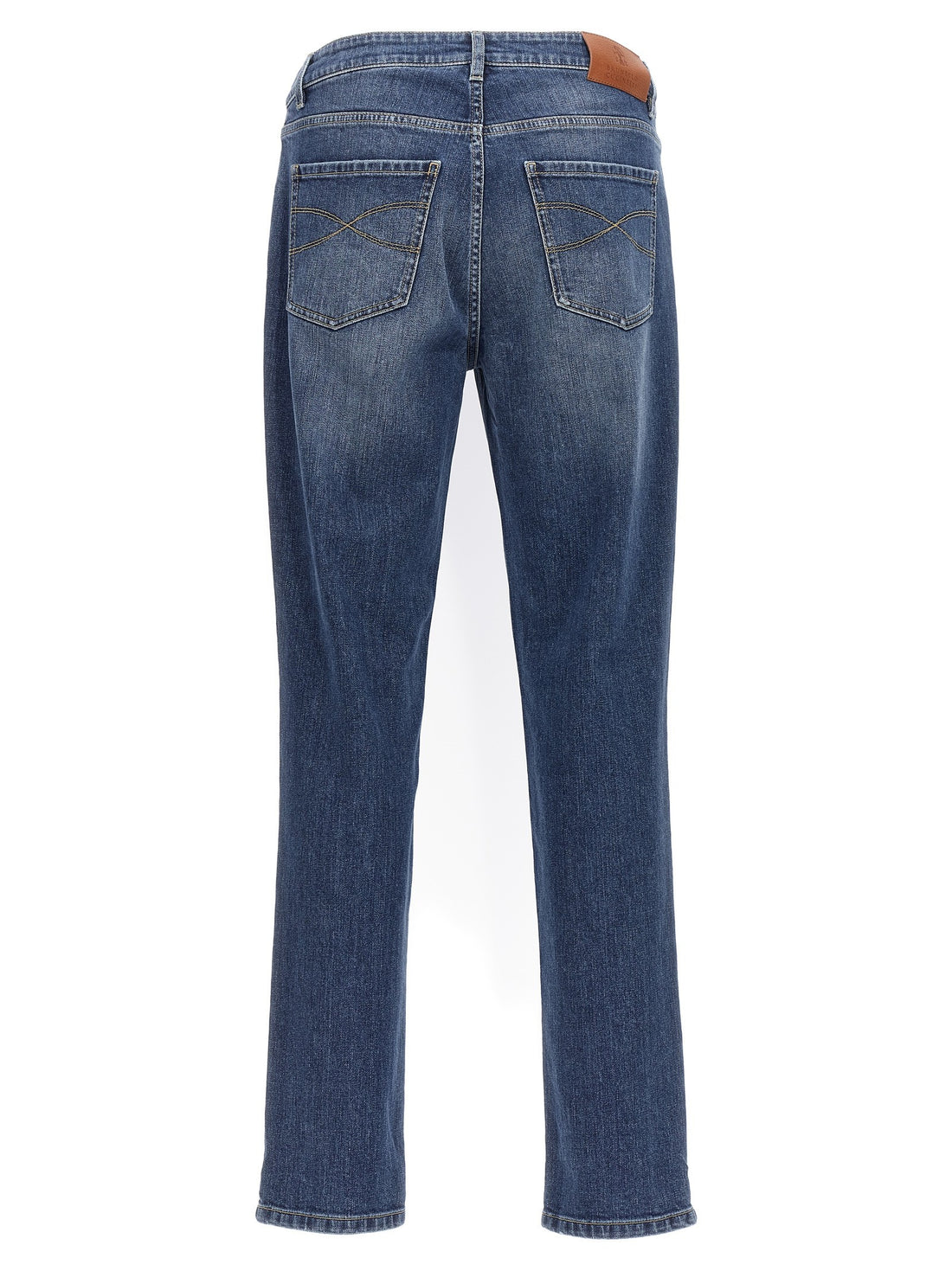Brunello Cucinelli - Logo embroidery stretch jeans