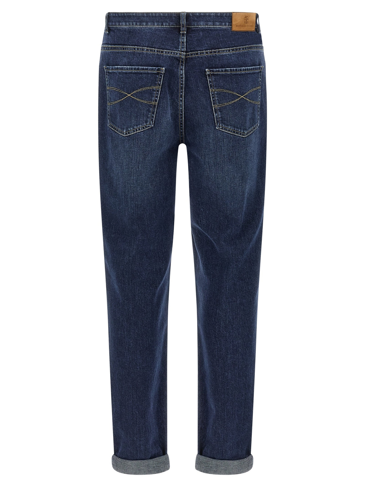 Brunello Cucinelli - Logo embroidery stretch jeans