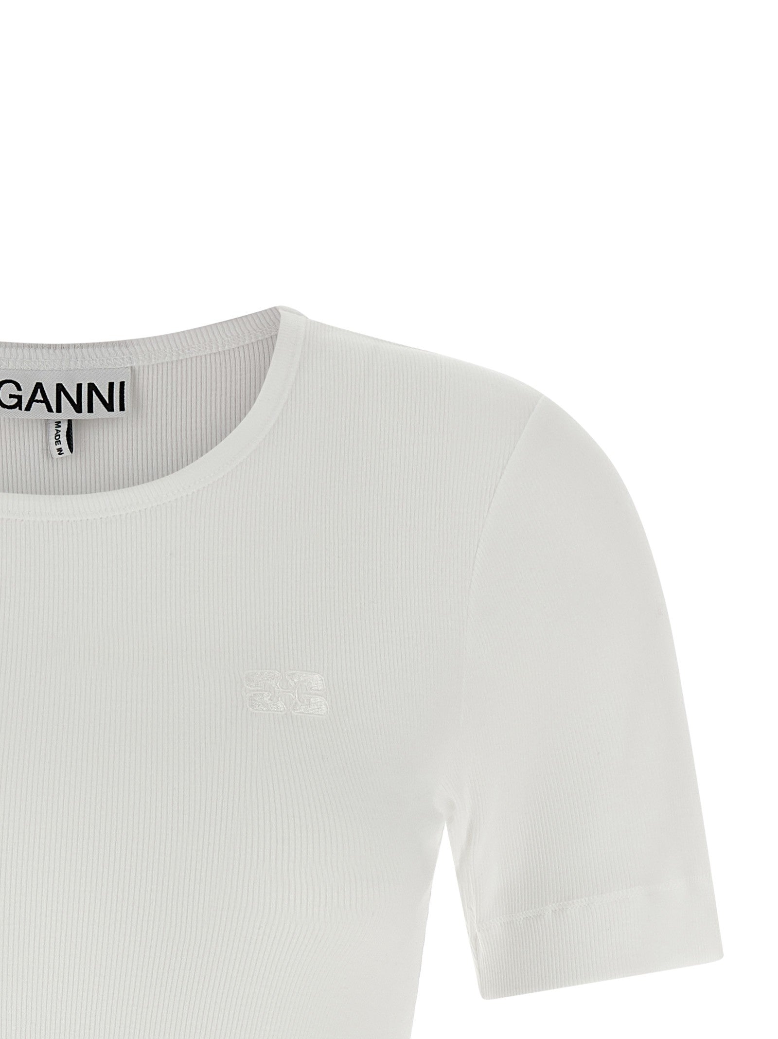 GANNI - Logo embroidery t-shirt logo-embroidery-t-shirt