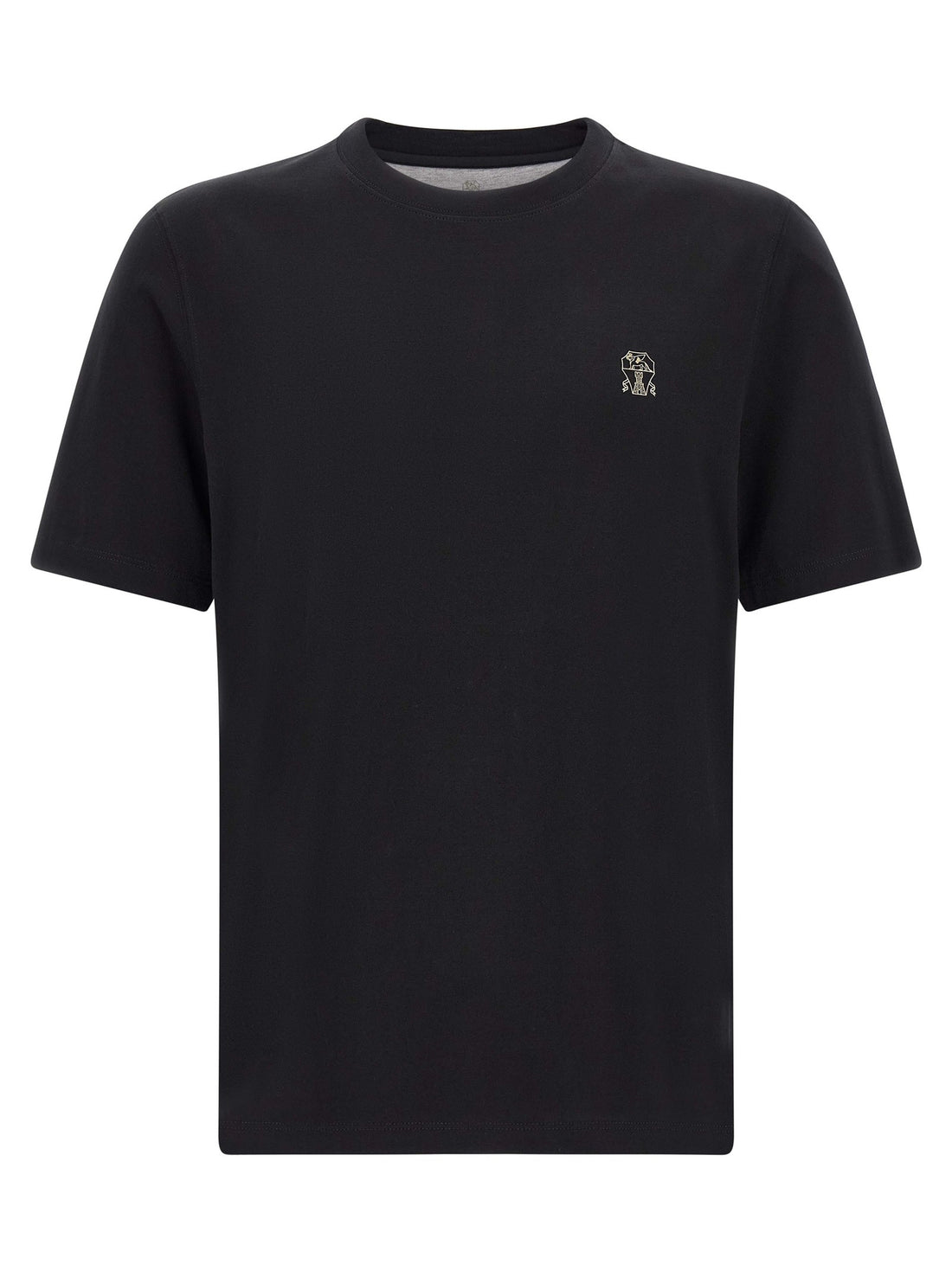 Brunello Cucinelli - Logo embroidery t-shirt Black S