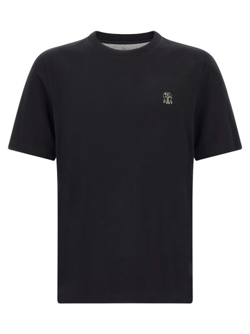Brunello Cucinelli - Logo embroidery t-shirt