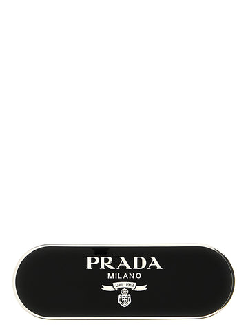 PRADA - Logo hair clip Black U
