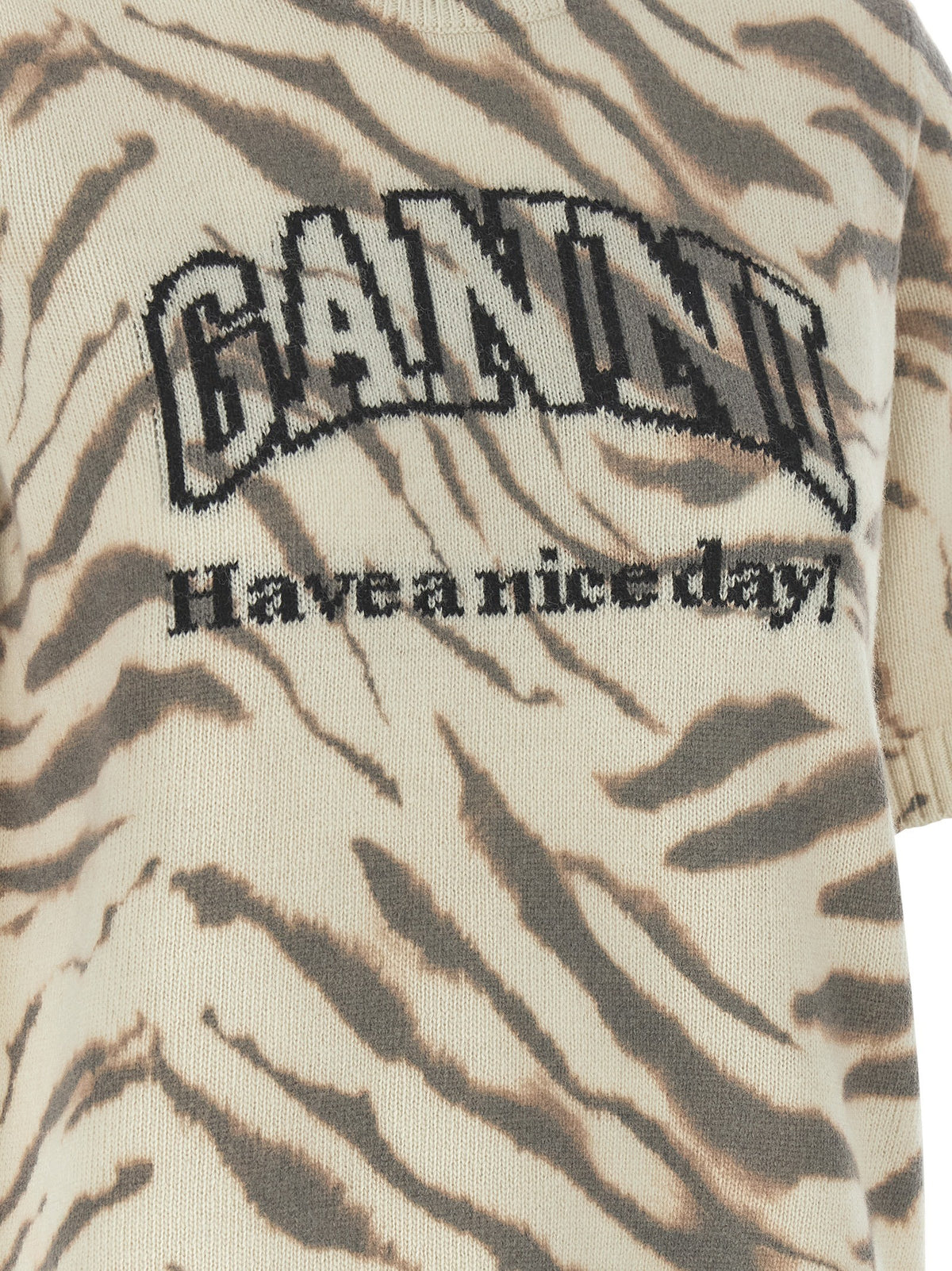 GANNI - Logo intarsia sweater