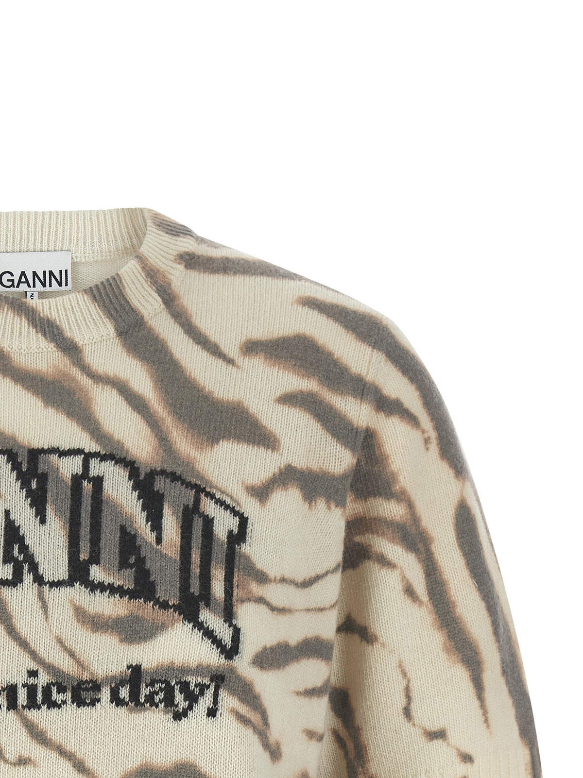 GANNI - Logo intarsia sweater