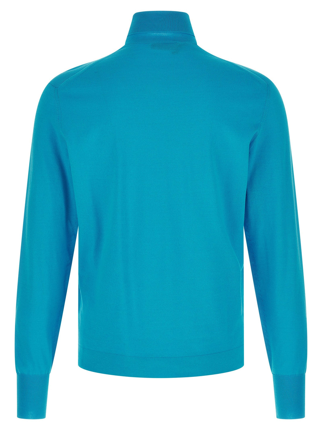 PRADA - Logo intarsia turtleneck sweater Light Blue 52 IT