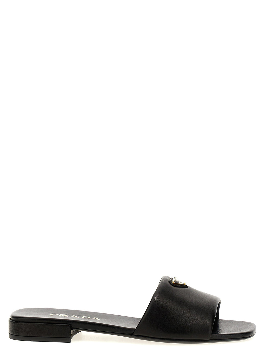 PRADA - Logo leather sandals Black