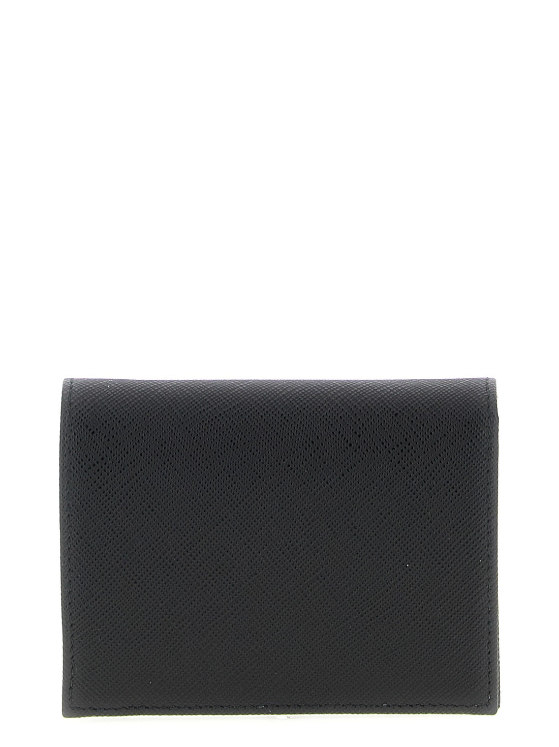 PRADA - Logo leather wallet Black U