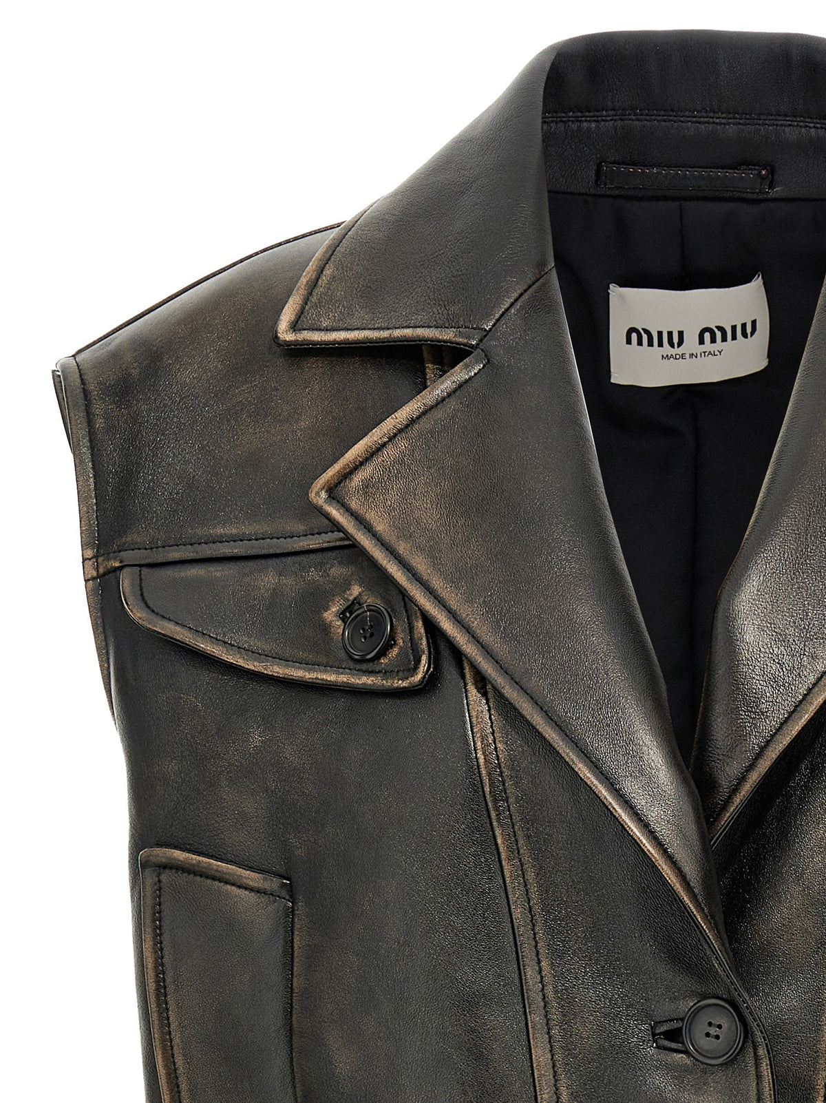 Miu Miu - Logo nappa vest
