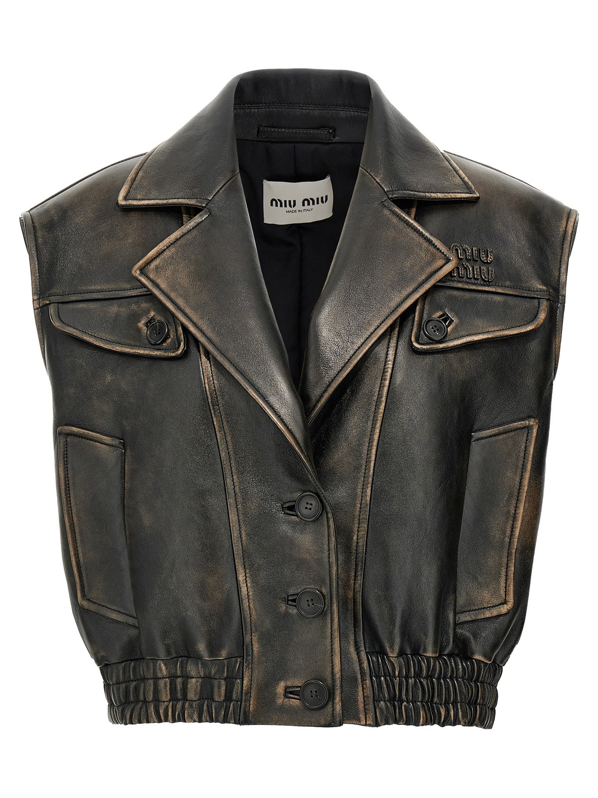 Miu Miu - Logo nappa vest