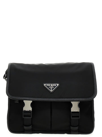 PRADA - Logo nylon crossbody bag Black U