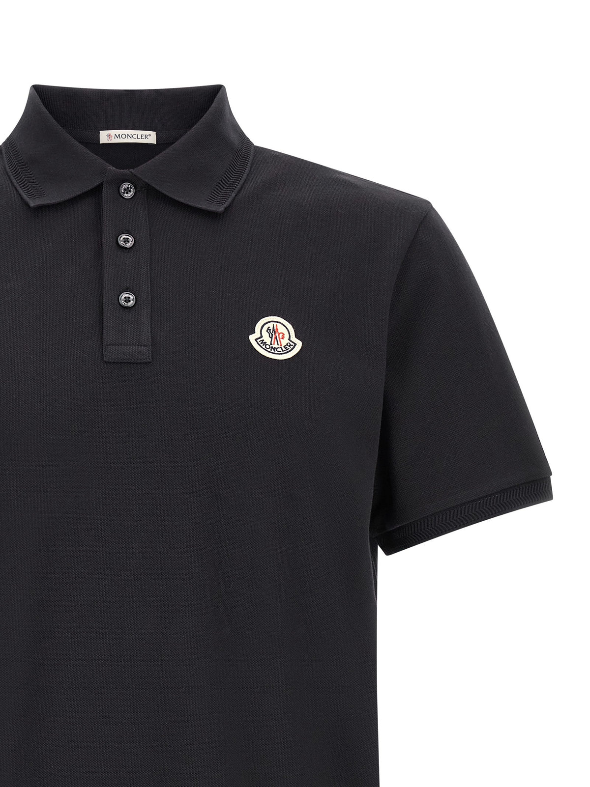 Moncler - Logo patch polo shirt