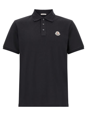 Moncler - Logo patch polo shirt Blue S