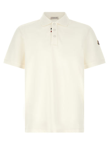 Moncler - Logo patch polo shirt White