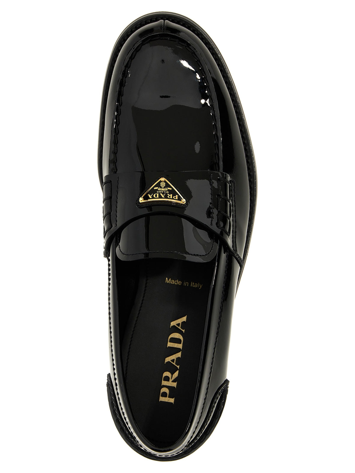 PRADA - Logo patent leather loafer