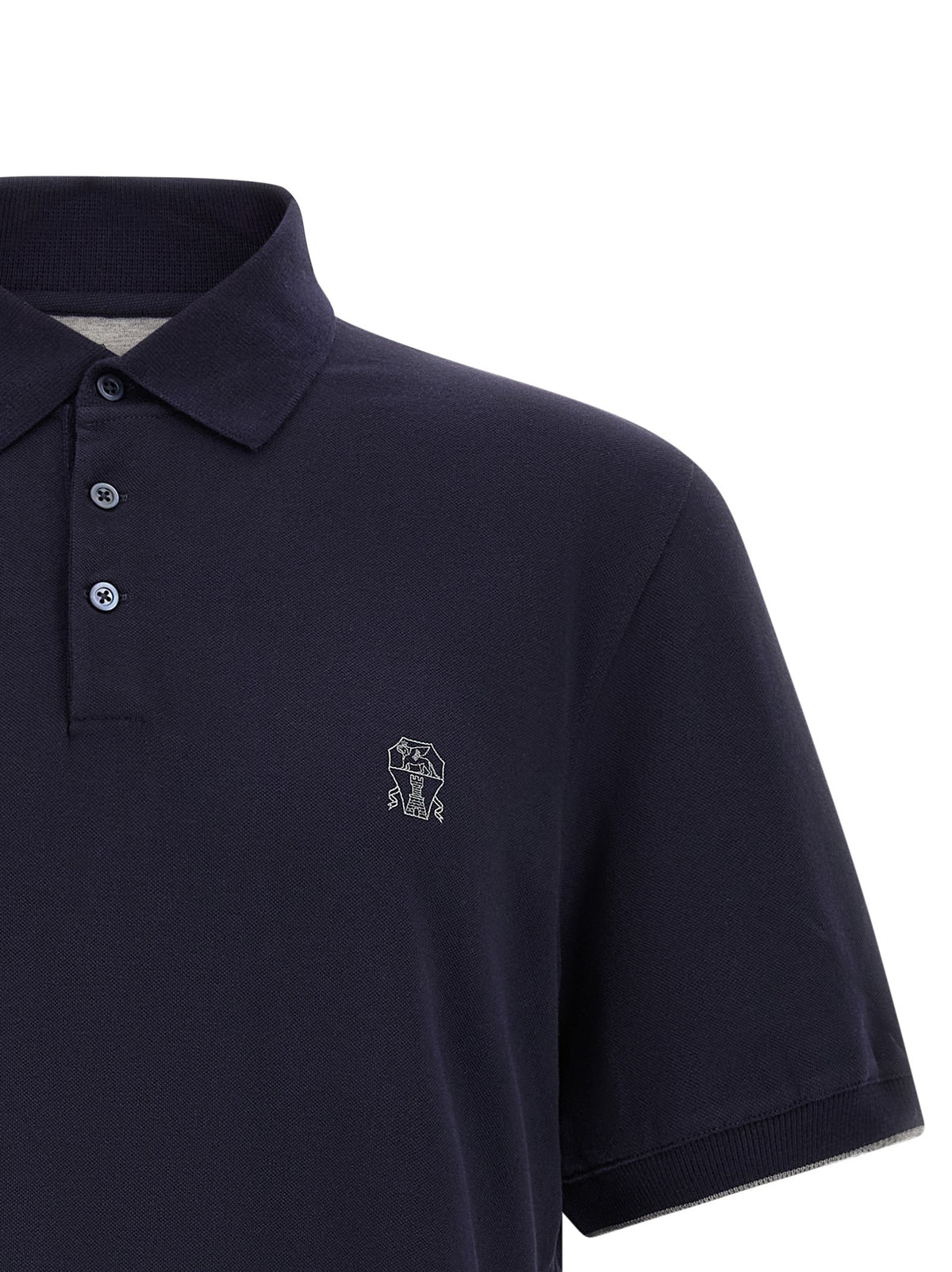Brunello Cucinelli - Logo piqué polo shirt