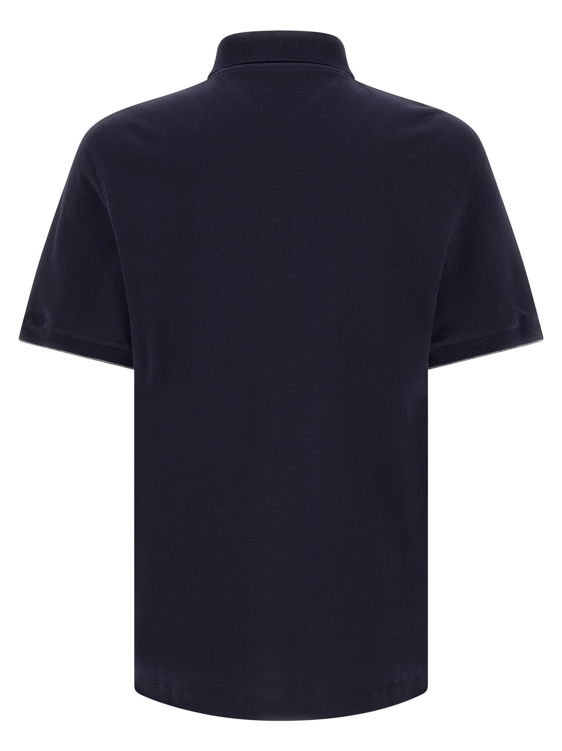 Brunello Cucinelli - Logo piqué polo shirt Blue