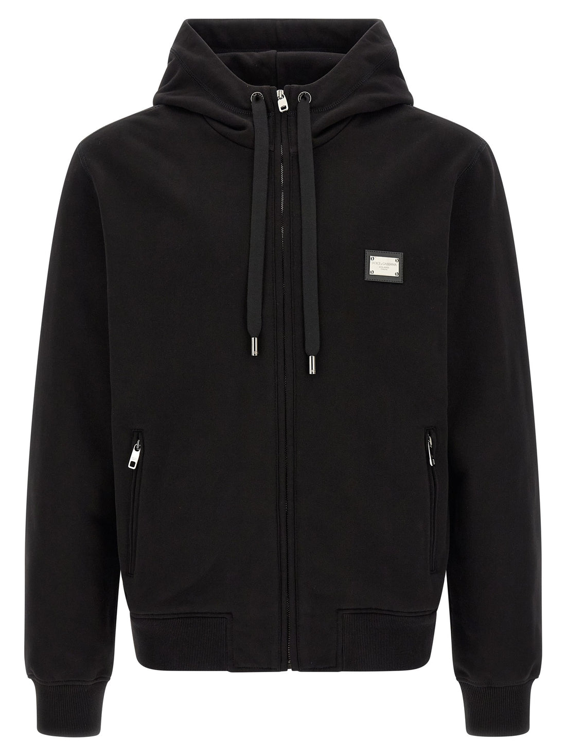Dolce & Gabbana - Logo plaque hoodie Black 54 IT