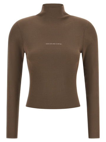 Alexander Wang - Logo ribbed sweater beige L