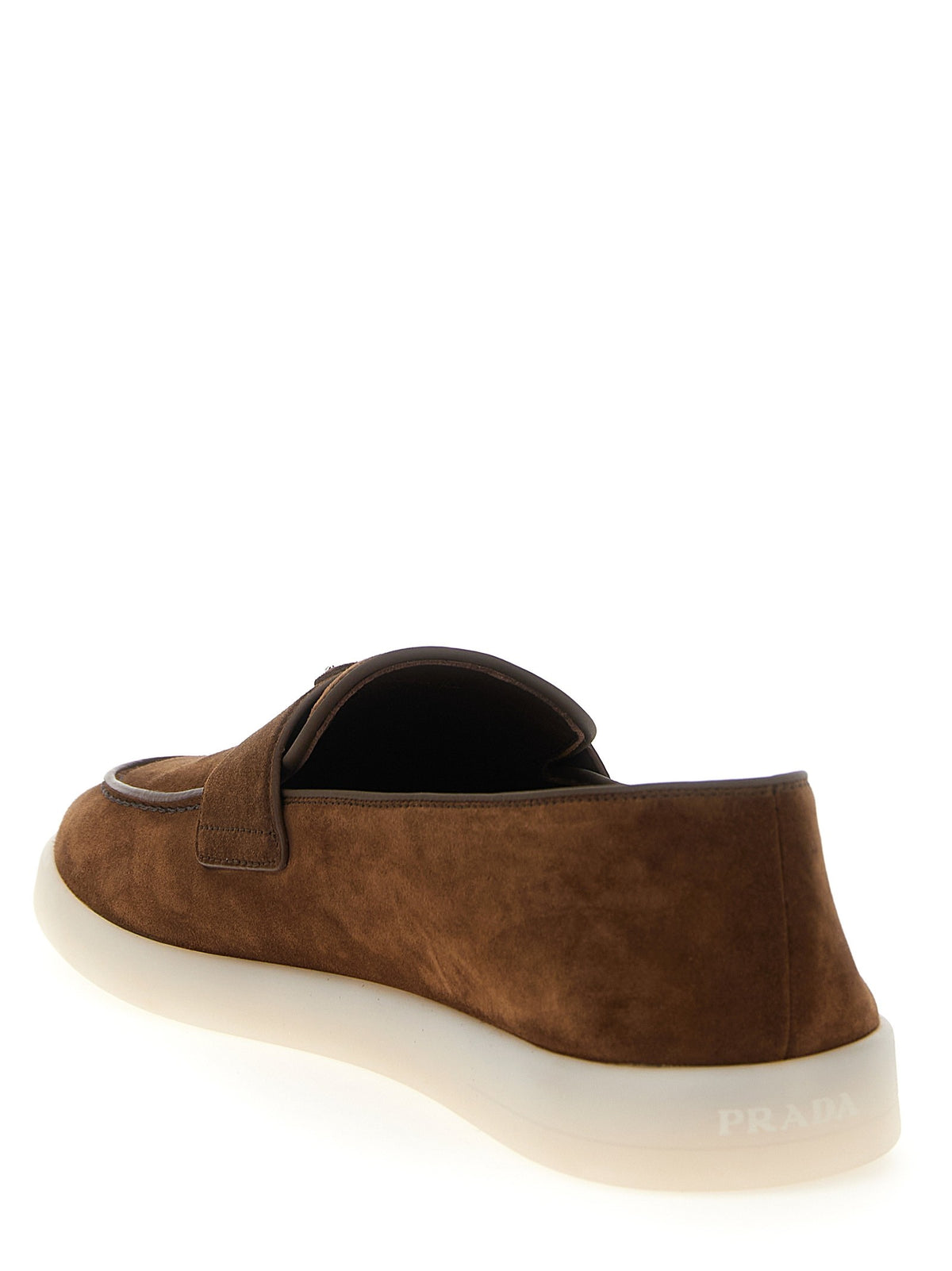 PRADA - Logo suede loafers