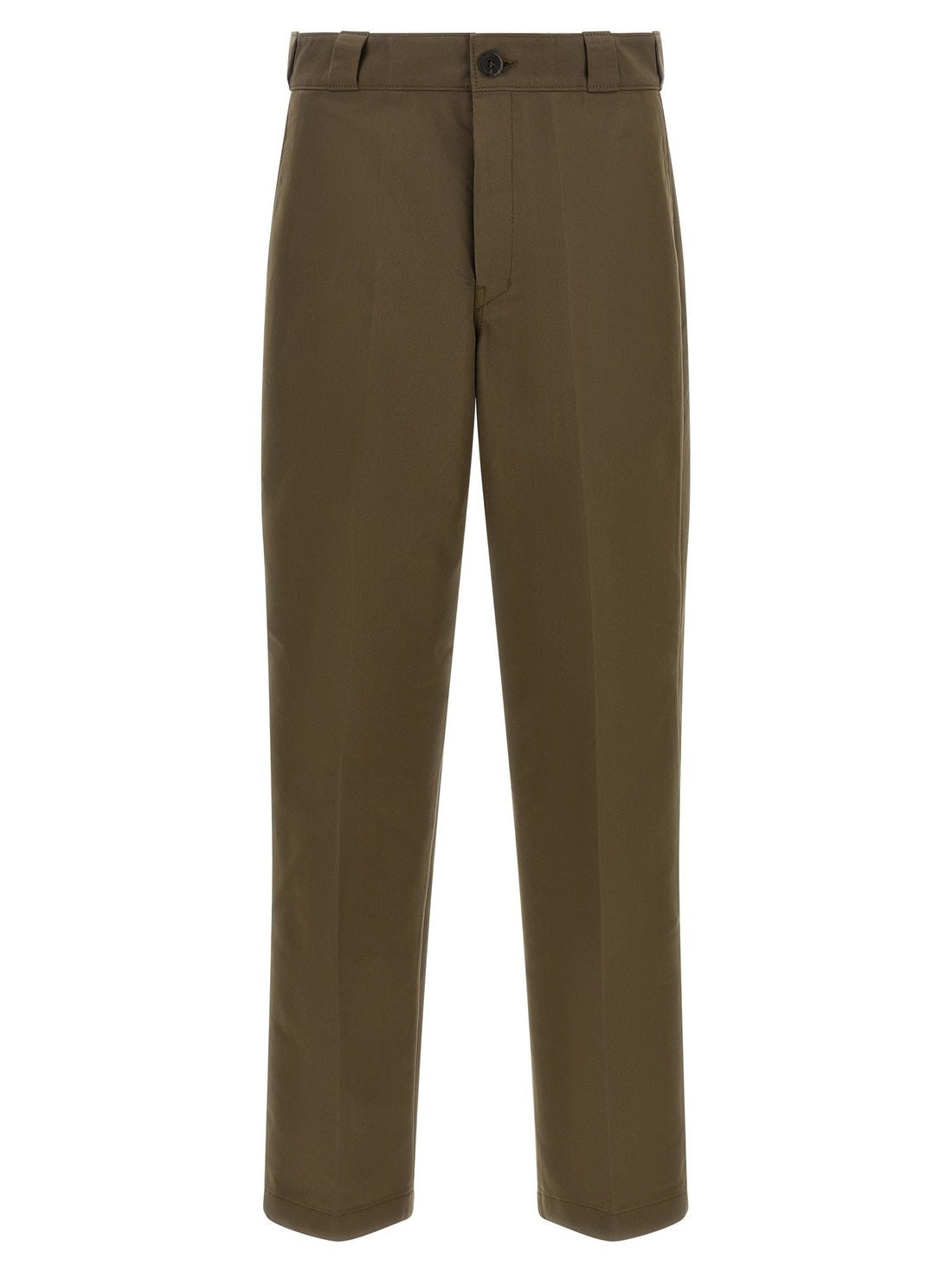 PRADA - Logo tailored trousers Brown
