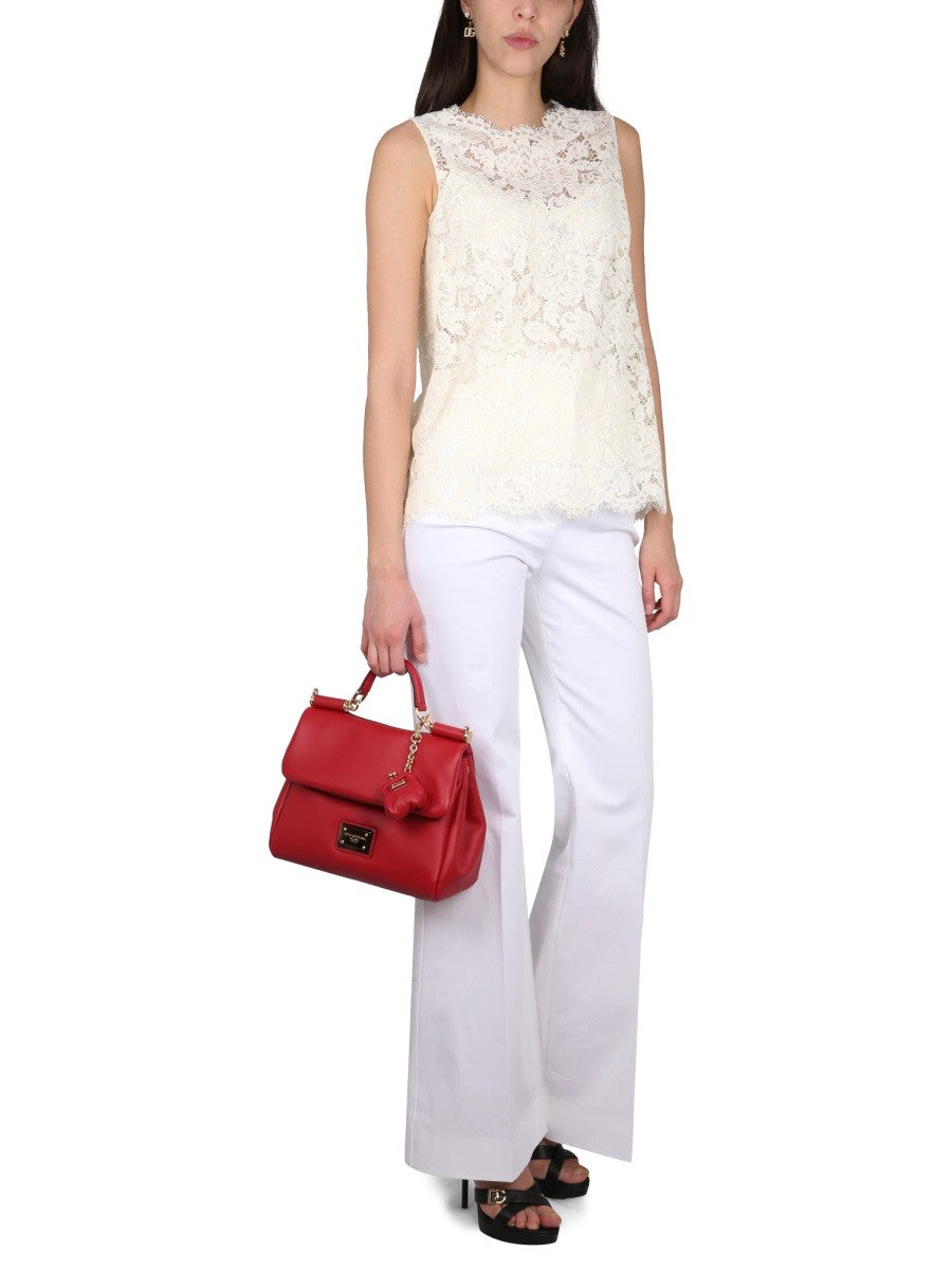 LOGOED STRETCH LACE TOP