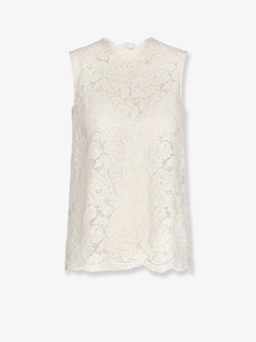 Dolce & Gabbana Logoed stretch lace top