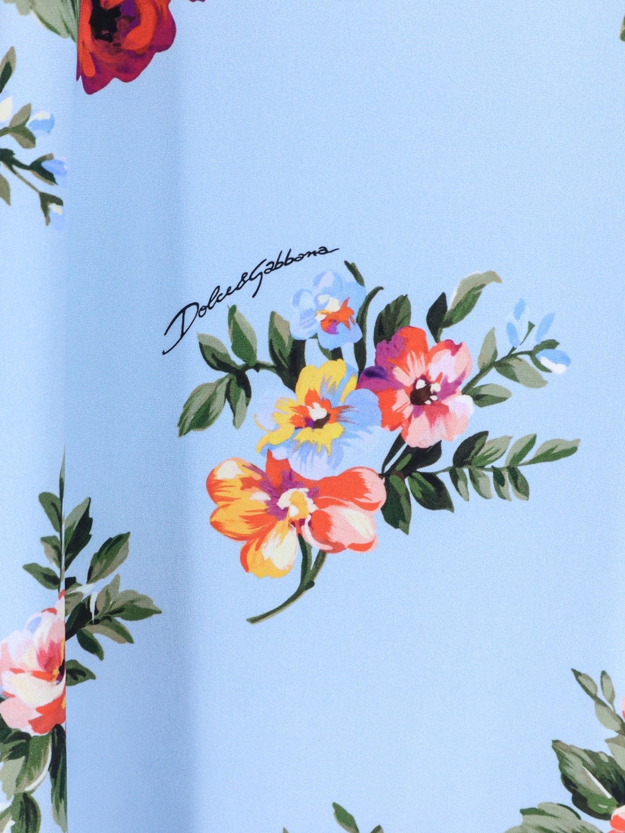 Dolce & Gabbana - Long charmeuse dress with Mazzo di Fiori print