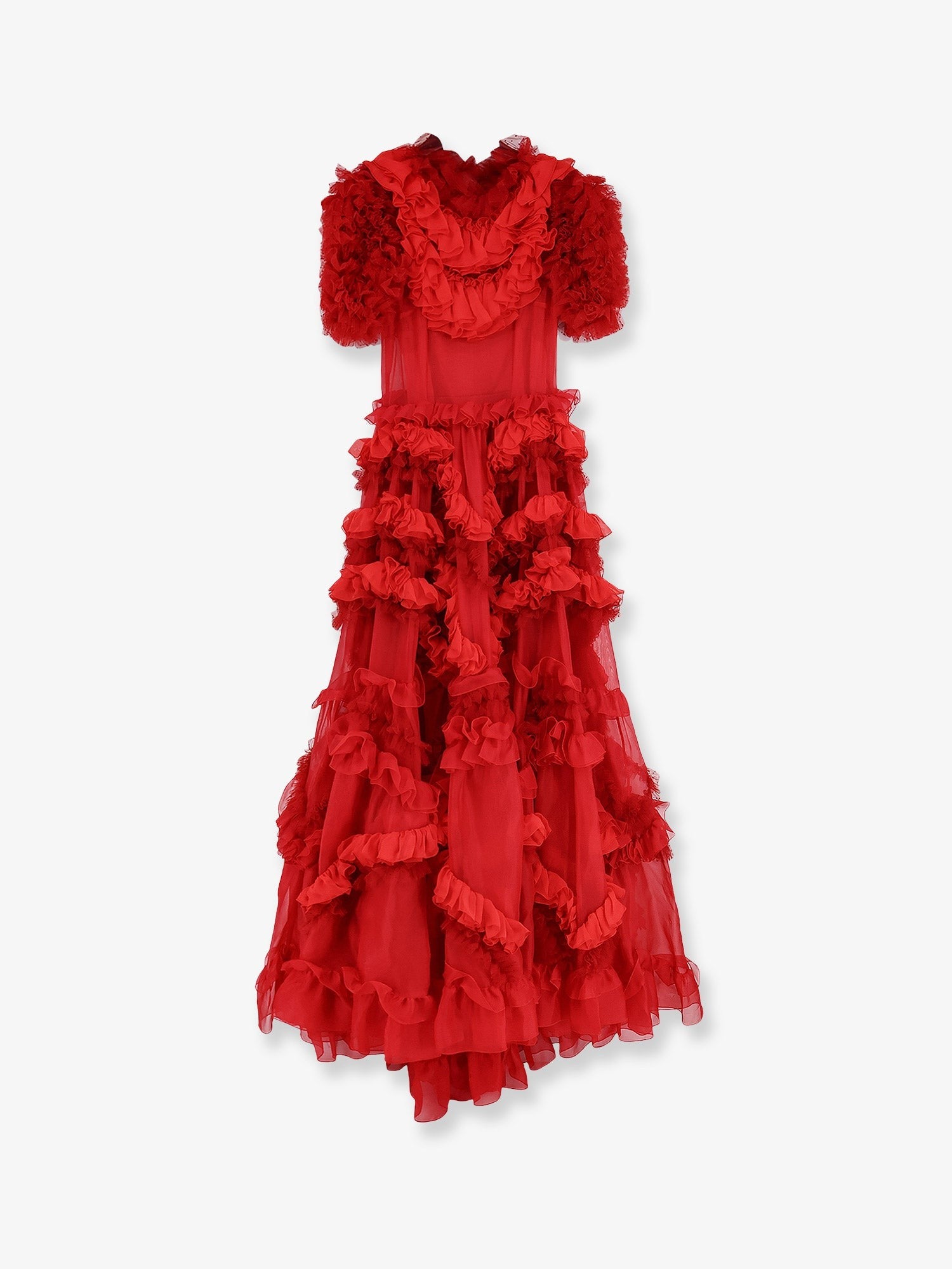 Dolce & Gabbana Long dress with flounces and rouches